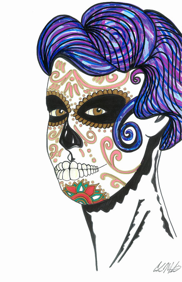 Dia De Los Muertos Drawing - Dia de los Muertos by Carlos Martinez Dia De Los Muertos Drawing - Dia de los Muertos by Carlos Martinez