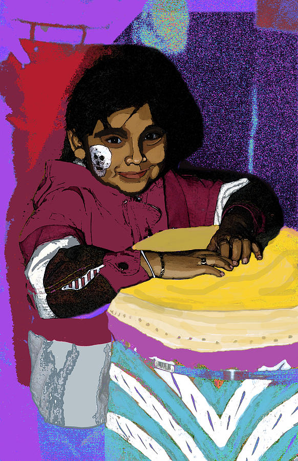 Los Angeles Digital Art - Dia de Los Muertos child by Alice Ramirez