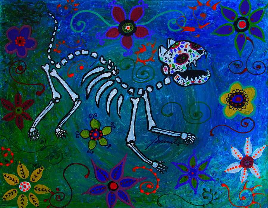 Dia De Los Muertos El Gato Painting by Pristine Cartera Turkus