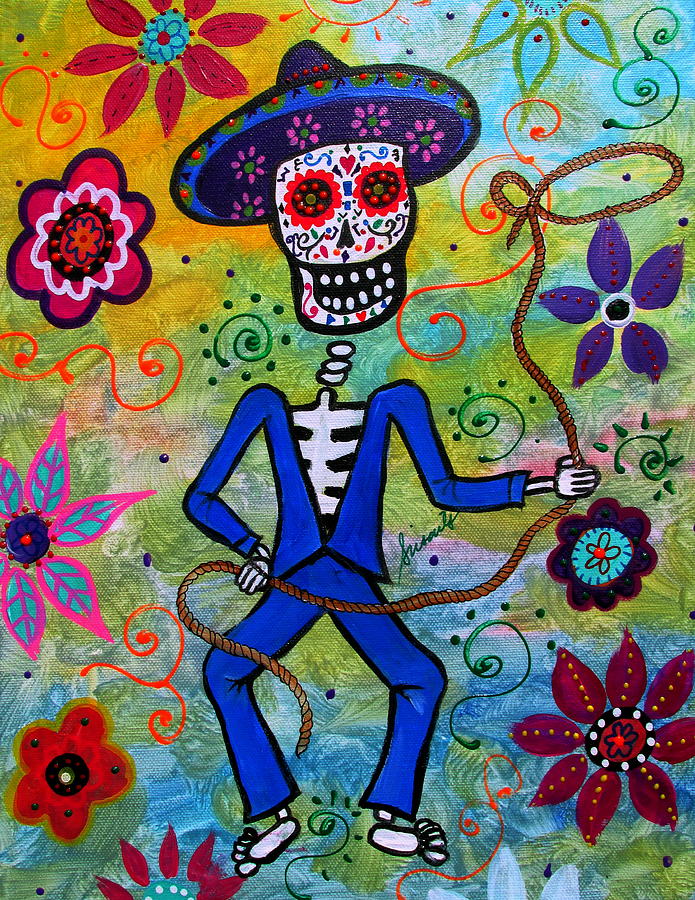 Cool Painting - Dia De Los Muertos Vaquero by Pristine Cartera Turkus