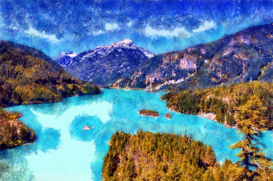 Diablo Lake Digital Art by Kaylee Mason