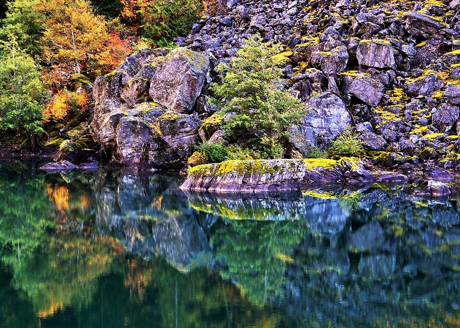 Fall Photograph - Diablo Lake Reflection by Benjamin Yeager