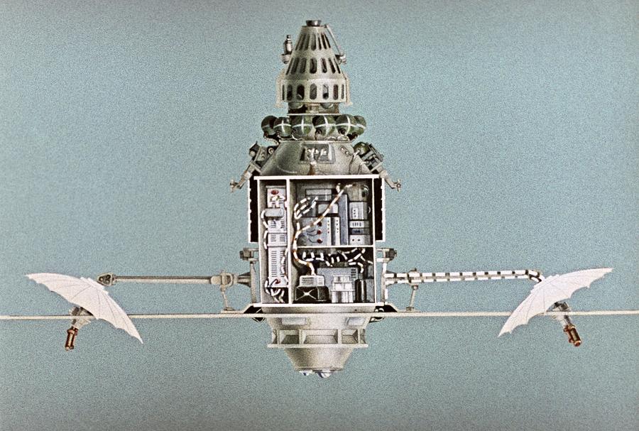 Diagram of Molniya-1 satellite Photograph by Science Photo Library