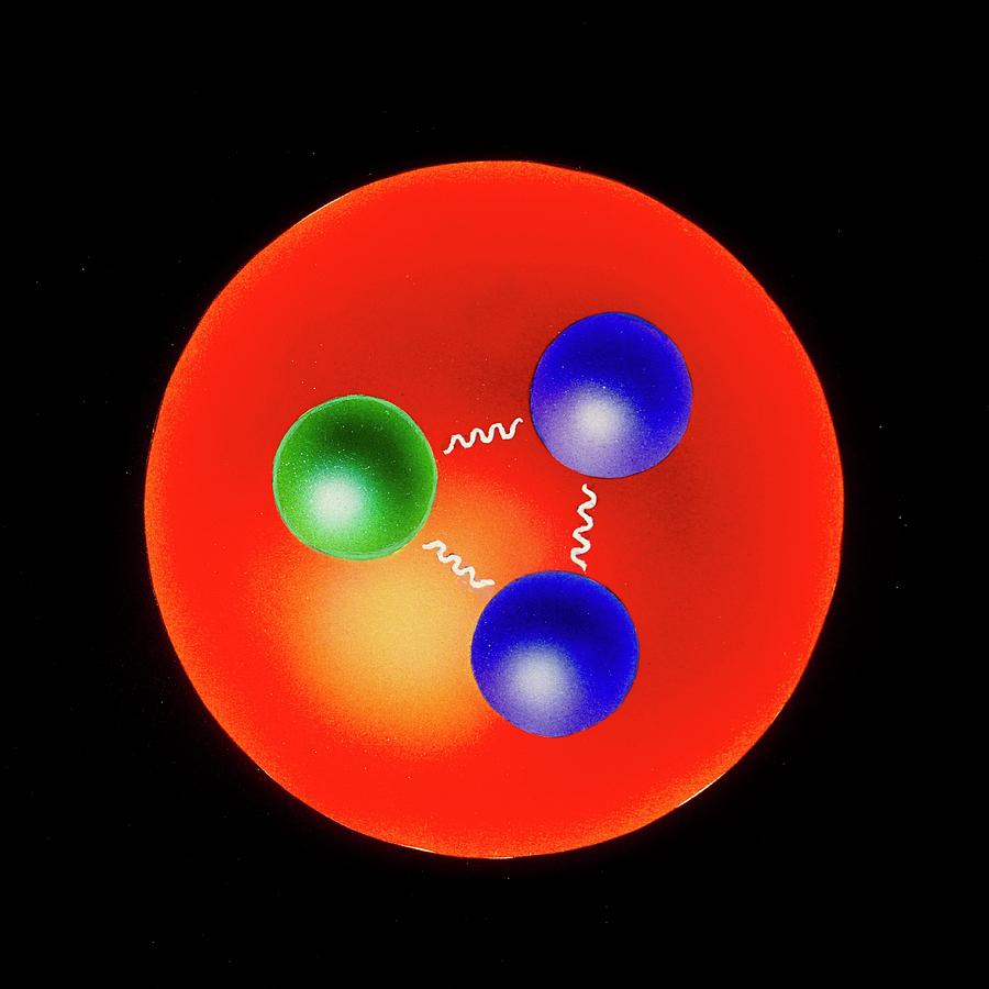 Diagram Of Quark Structure  Of The Proton  Photograph by 