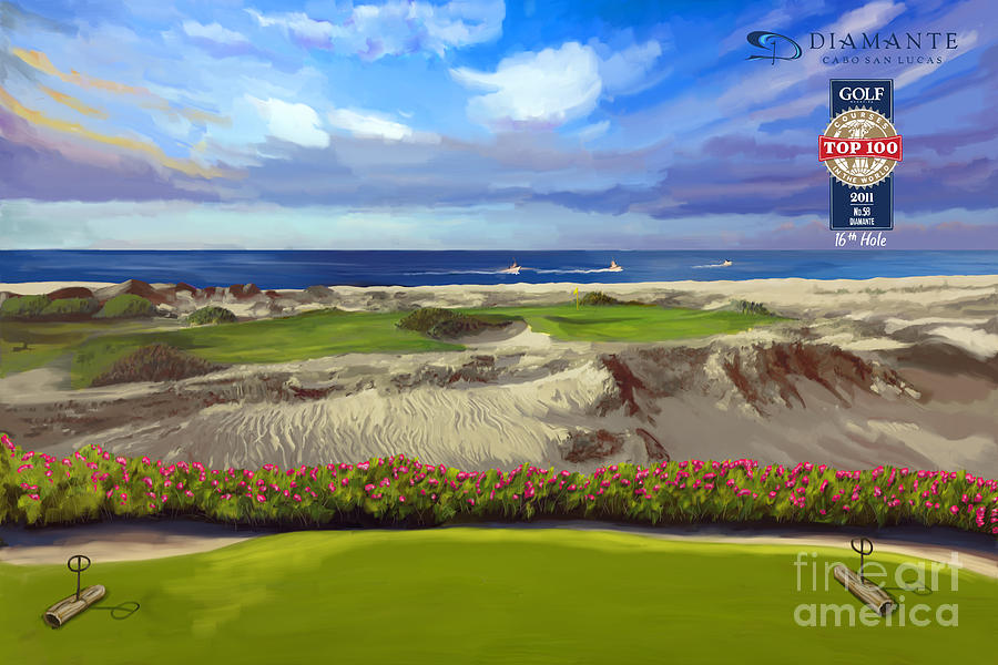 Golf Painting - Diamante dunes Cabo 16th by Tim Gilliland