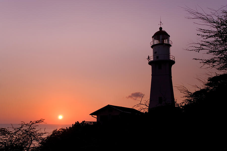 Sunset Photograph - Diamond Head Lighthouse at Sunset - A beautiful lighthouse by Nature  Photographer