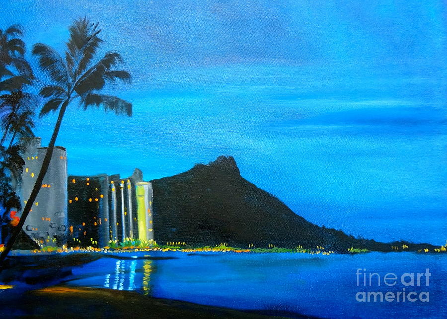 Diamond Head Reflections Jenny Lee Discount Painting by Jenny Lee