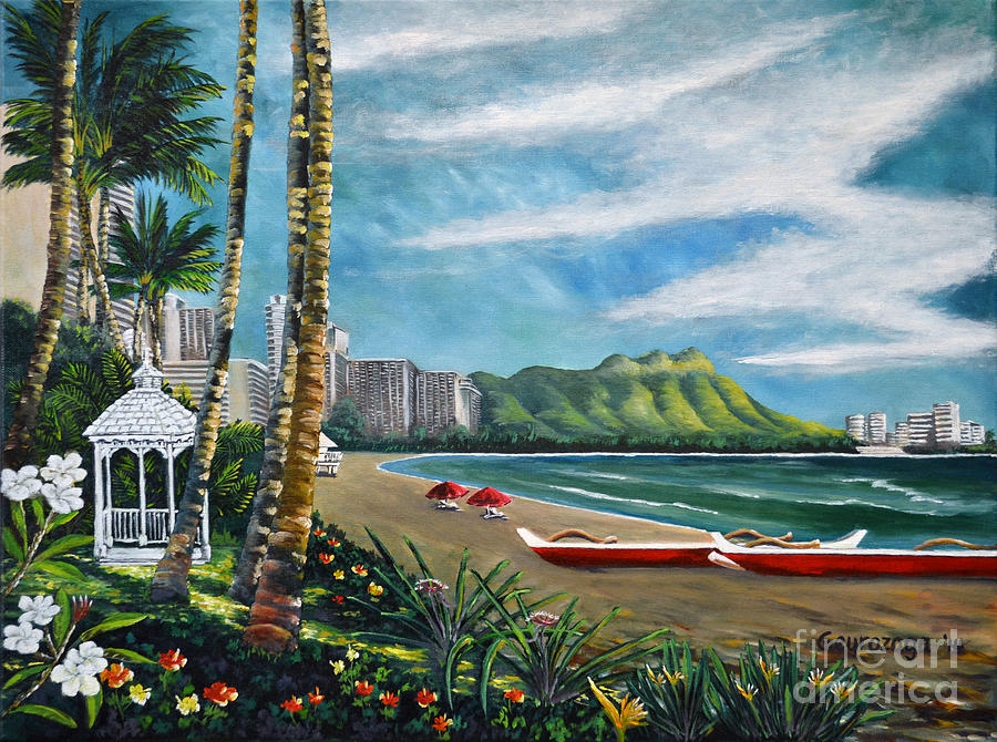 Diamond Head Waikiki Painting by Larry Geyrozaga
