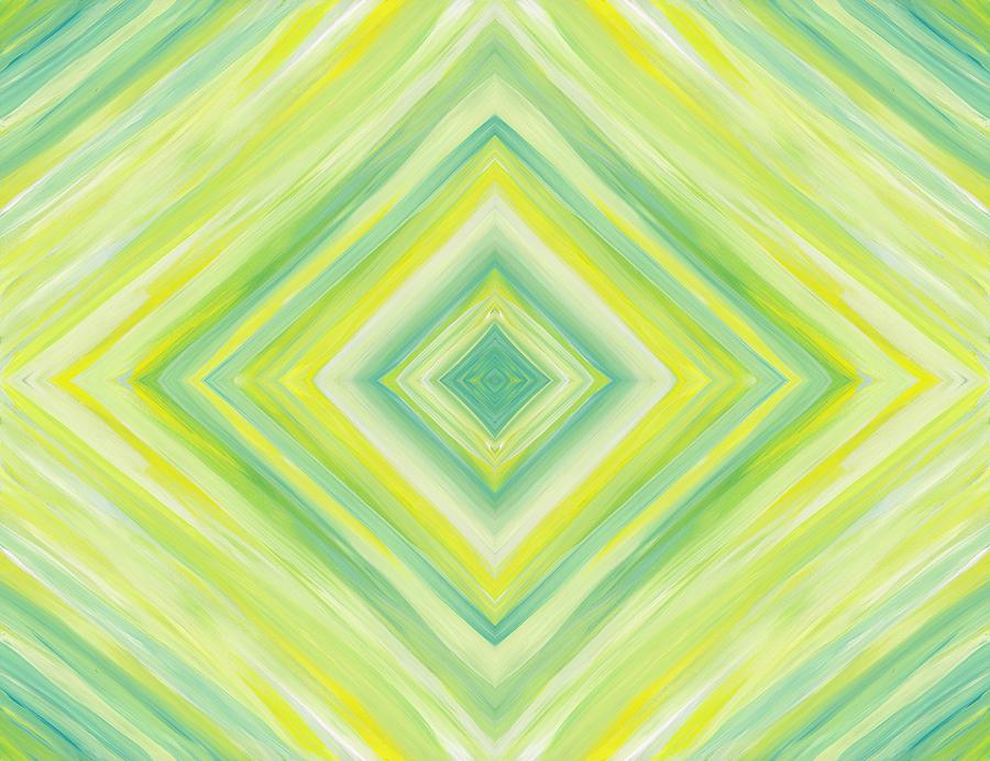 Diamond in Green and Yellow Painting by Barbara St Jean