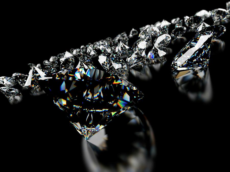 Diamond On Black Background Photograph by Sebastian Kaulitzki - Pixels
