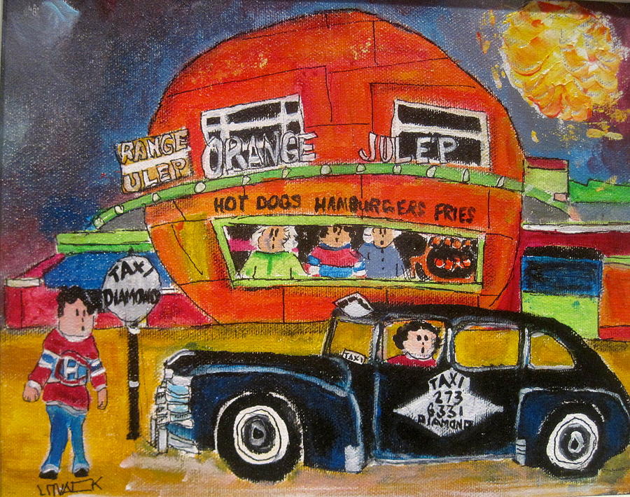 Diamond Taxi at the Orange Julep Painting by Michael Litvack