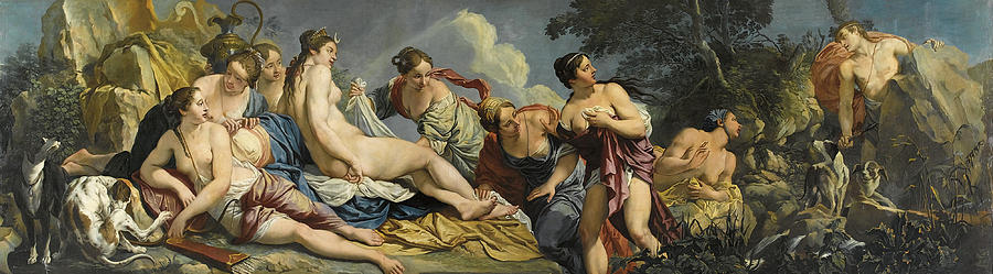 Diana and the nymphs surprised by Actaeon Painting by Giacomo Ceruti