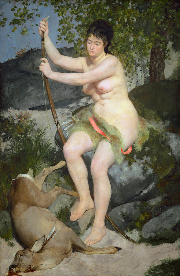 Nature Painting - Diana as huntress by Pierre-Auguste Renoir