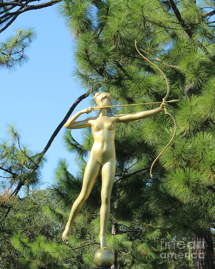 Tree Photograph - Diana Statue by Steven Parker