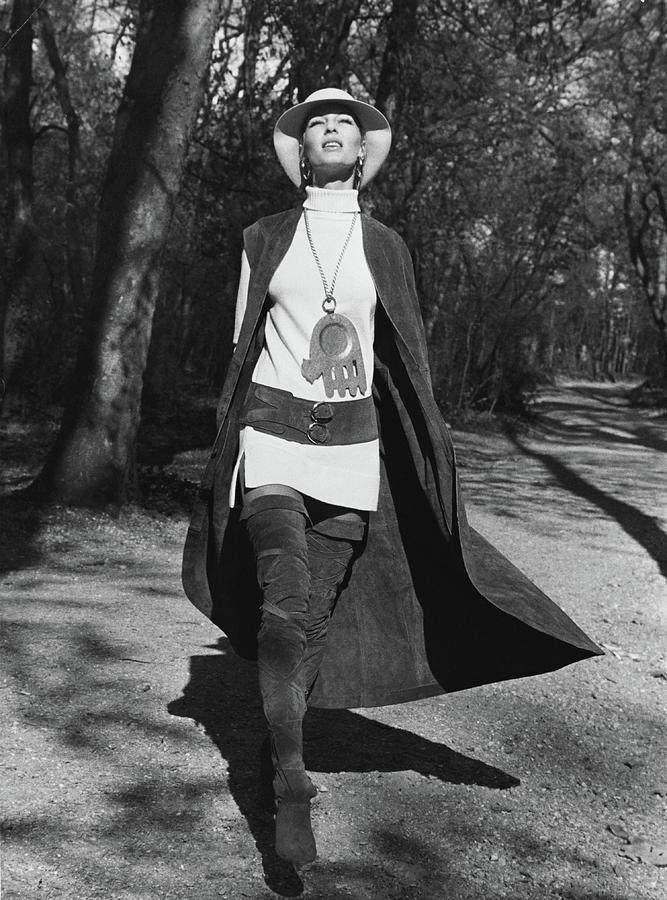Diane De Monbrison Wearing A Macdouglas Coat Photograph by Henry Clarke