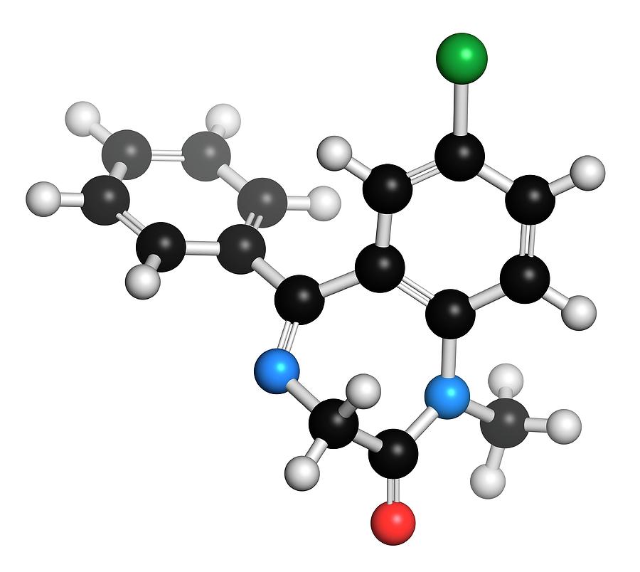 Diazepam Benzodiazepine Drug Molecule Photograph by Molekuul - Pixels