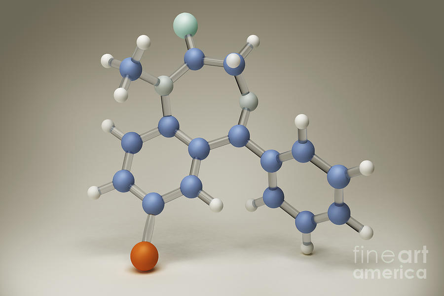 Diazepam Molecule Photograph by Science Picture Co
