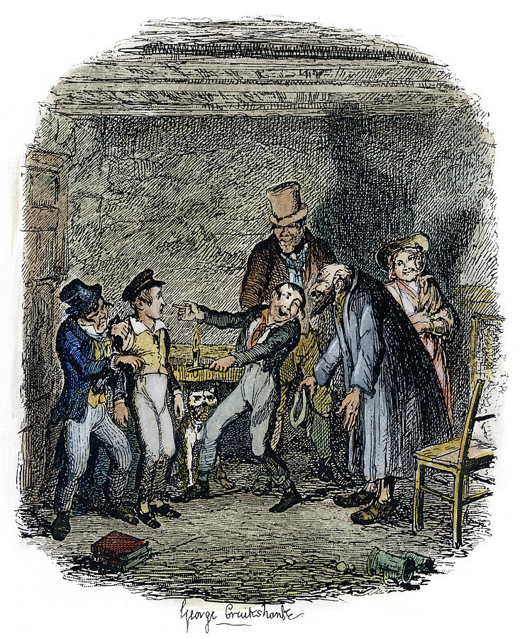 Dickens Oliver Twist, 1838 Drawing by Granger