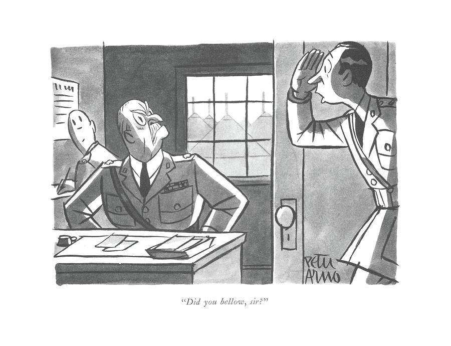 Did You Bellow Drawing by Peter Arno