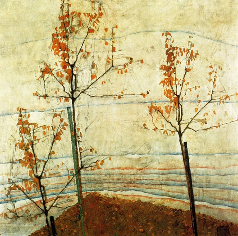 Egon Schiele Painting - Autumn trees  #1 by Celestial Images