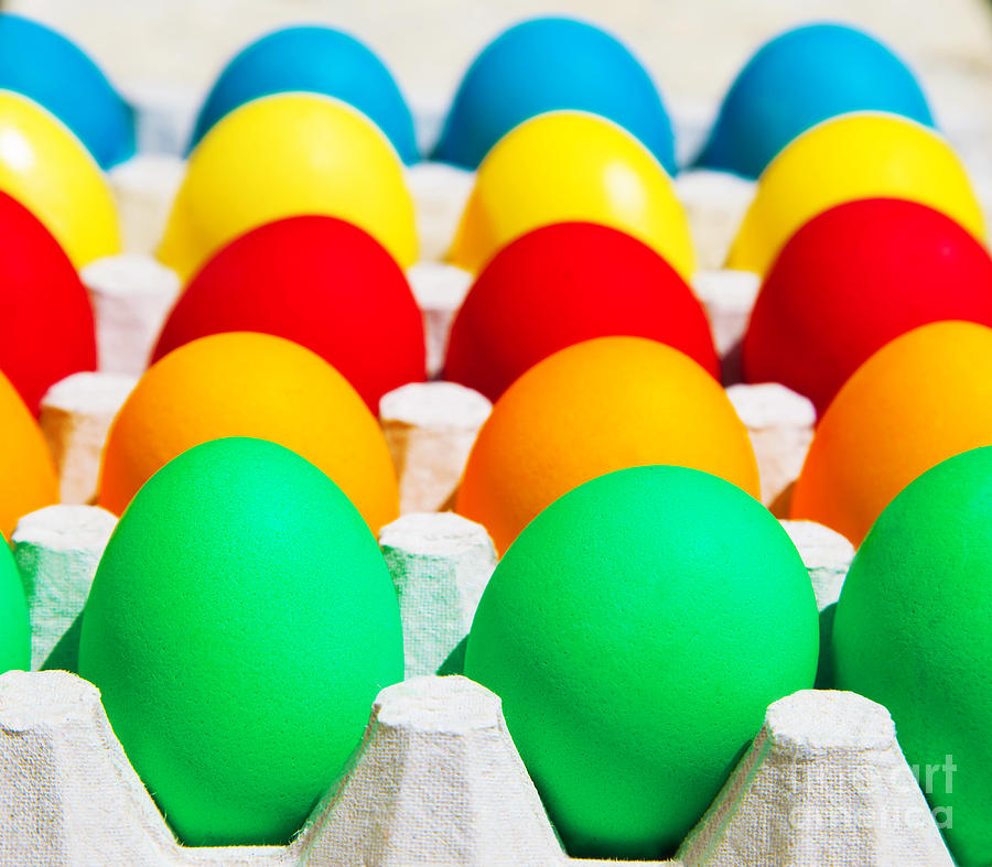 Different colors Easter eggs Photograph by Anna Om