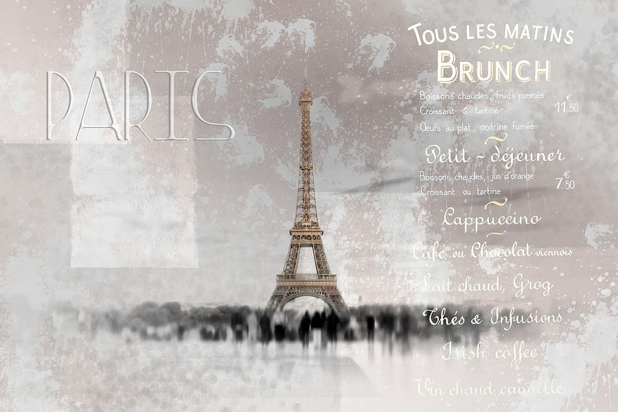 Paris Photograph - Digital-Art Eiffel Tower II by Melanie Viola