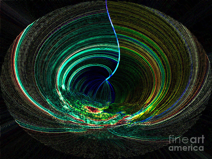 Abstract Digital Art - Digital Design - Neon Swirl - Luther Fine Art by Luther Fine Art