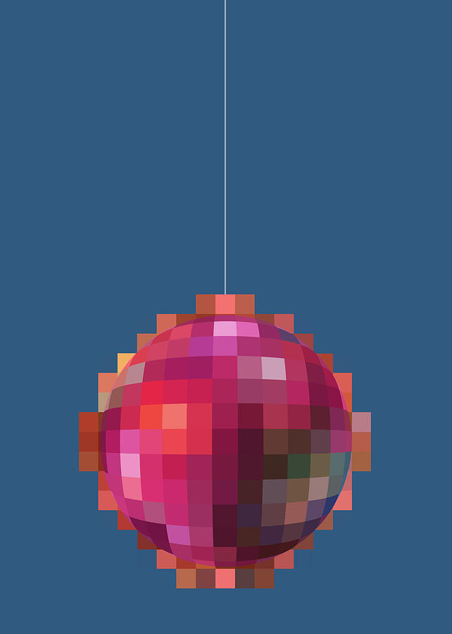 Christmas Digital Art - Digital Disco Xmas Ball by Stan  Magnan