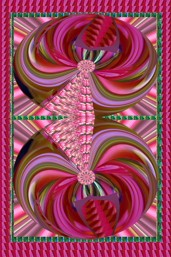 Digital Fine Art Graphics Sparkle Flame Flowers Joined By Pink Floral Knot Love Bond Lingerie Mixed Media