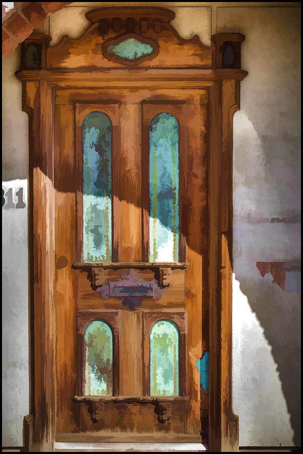 Digital Painting of a Door at The Mission Scottsdale Arizona Photograph by Roger Passman