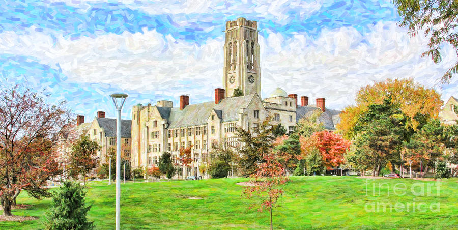 Digital Painting of University Hall Photograph by Jack Schultz