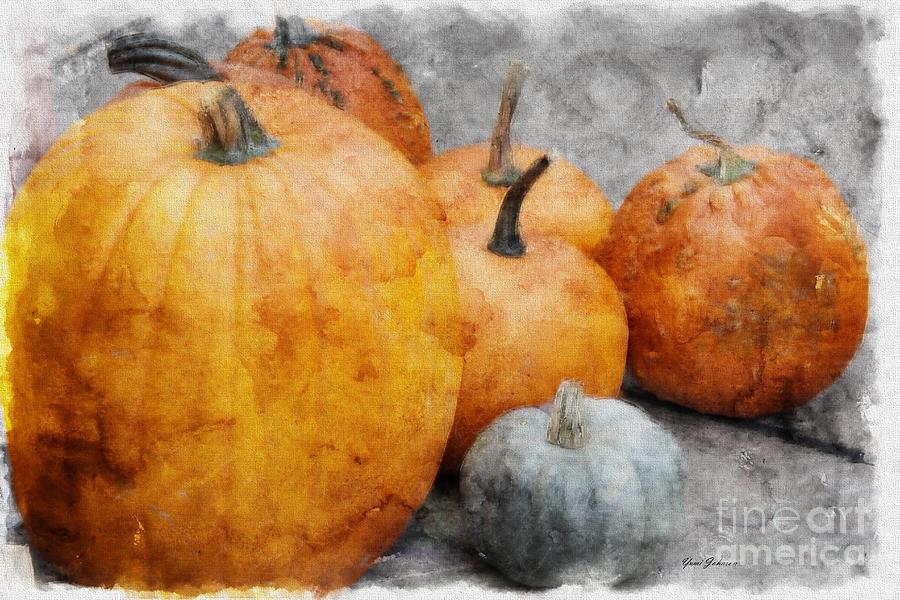 Digital Painting Pumpkins Photograph by Yumi Johnson