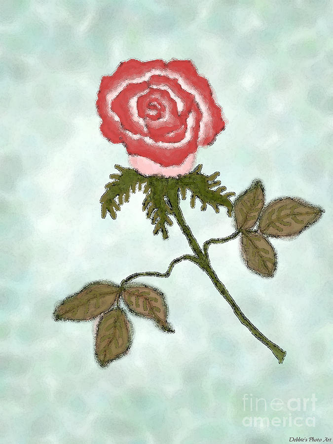 Digital Rose Art Digital Art by Debbie Portwood