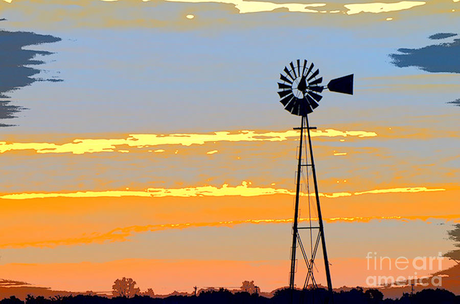 Digital Windmill-Horizontal Photograph by Gary Richards - Fine Art America