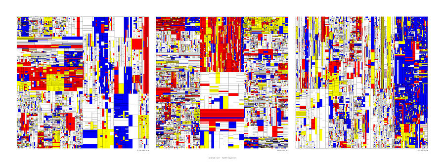 Digits of Pi Phi and e in a 6 level treemap Digital Art by Martin Krzywinski