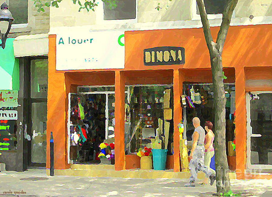 City Scene Painting - Dimona Latin Quarter Romantic Morning Summer Stroll Pretty Streets Montreal City Scene C Spandau by Carole Spandau