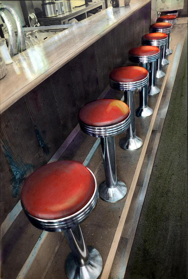 Diner Stools Photograph by Cindy McIntyre