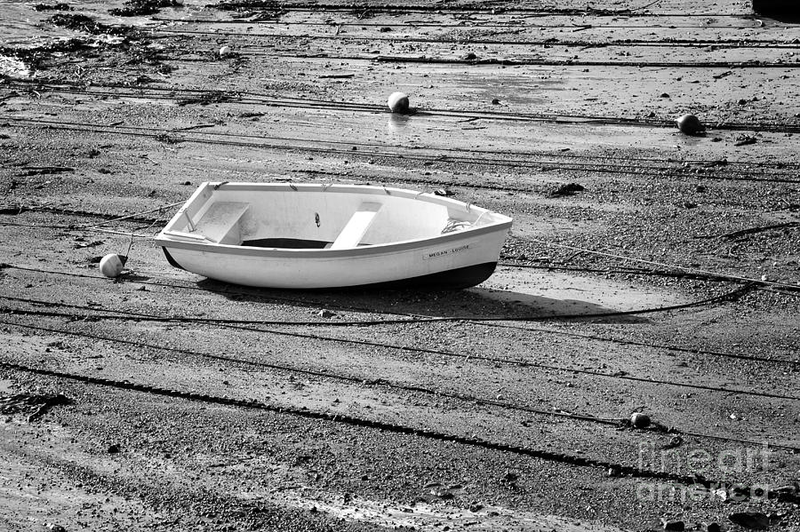Rope Photograph - Dinghy at Low Tide by Louise Heusinkveld