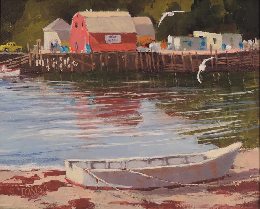 Boat Painting - Dinghy at Mackerel Cove  by Bill Tomsa