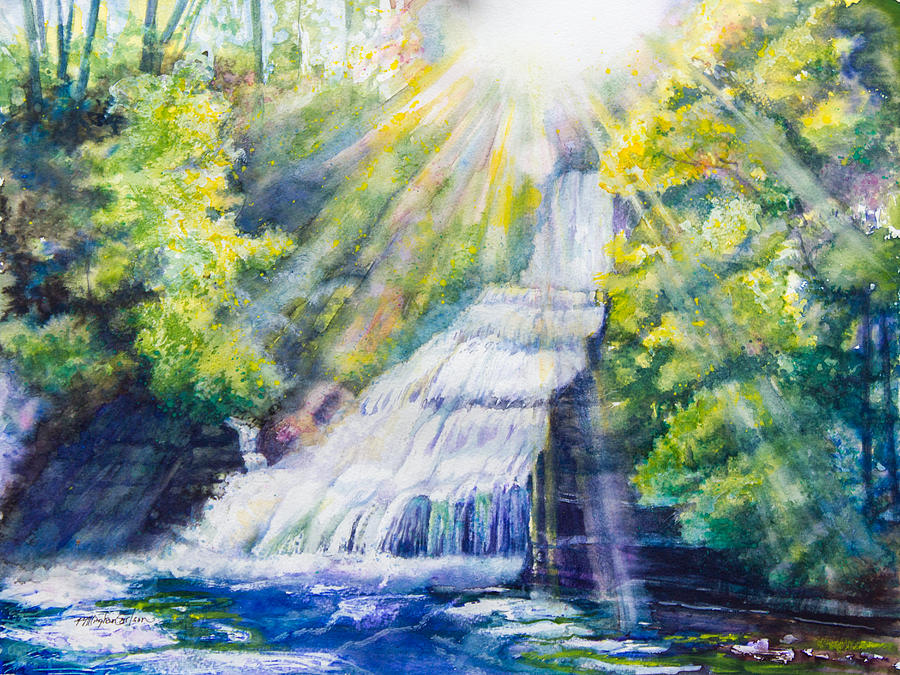 Nature Painting - Dingmans Falls Afternoon by Patricia Allingham Carlson