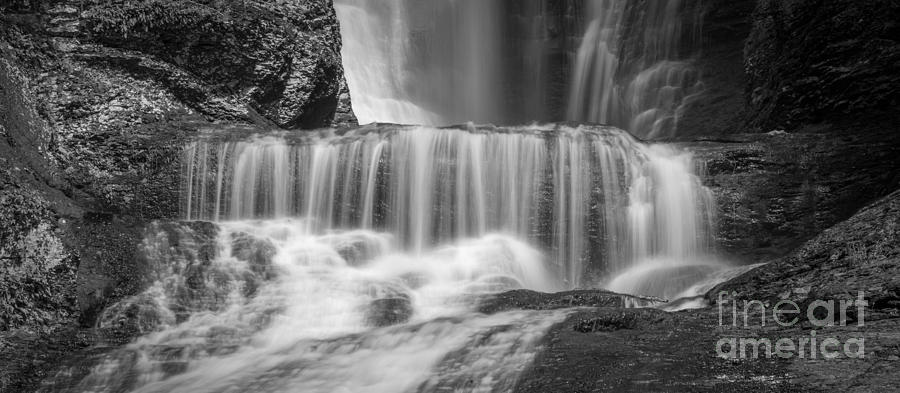 Dingmans Falls Close Up BW Photograph by Michael Ver Sprill