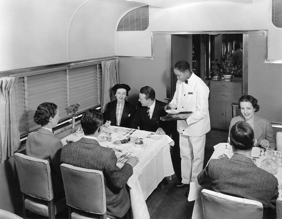 Dining Car On Denver Zephyr Photograph by Underwood Archives