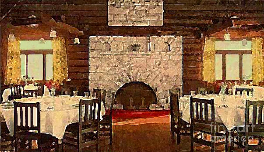 Dining Room In The El Tovar Grand Canyon Lodge Around 1910 Painting By Dwight Goss