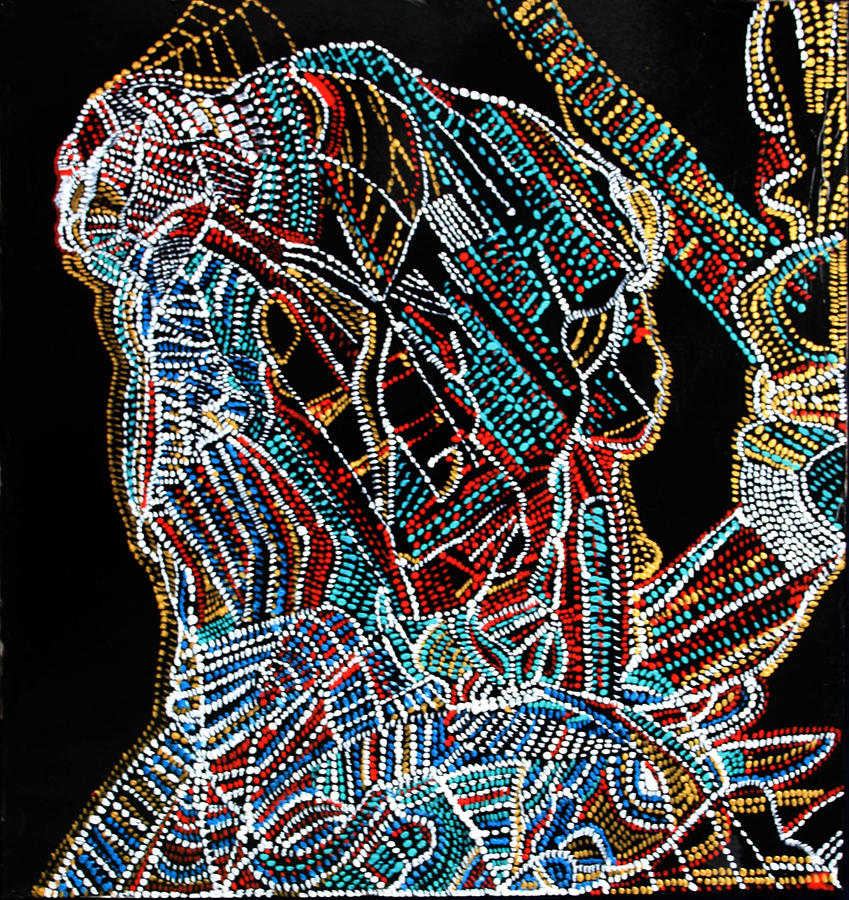 Dinka Warrior Painting by Gloria Ssali