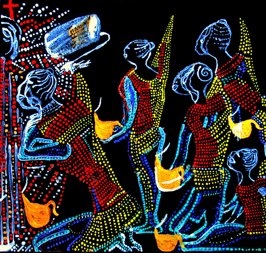 Dinka Wise Virgins Painting by Gloria Ssali