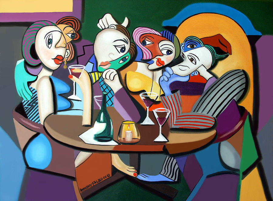 Dinner At Marios Painting by Anthony Falbo
