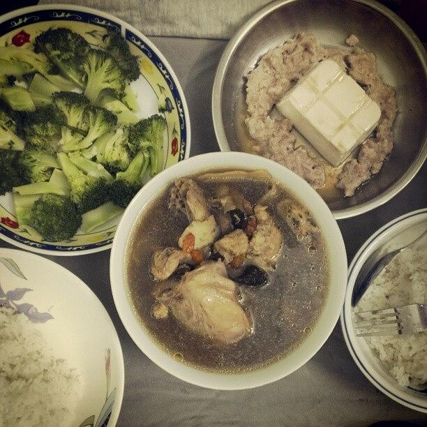 Broccoli Photograph - #dinner #broccoli #tofu #herbal #soup by Mun yee Boey