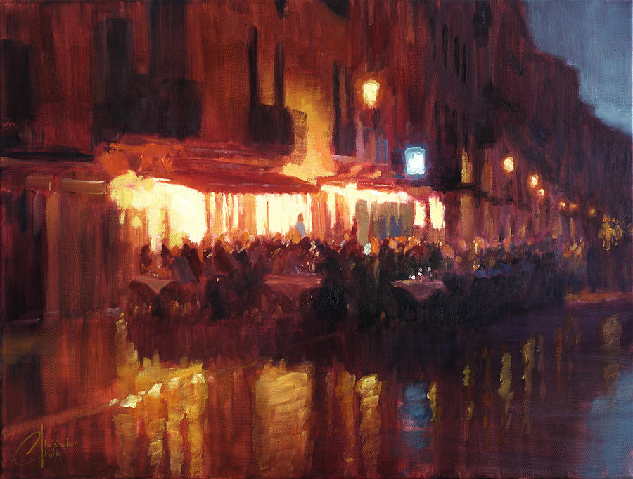 Dinner in Venice Painting by Christopher Clark - Fine Art America