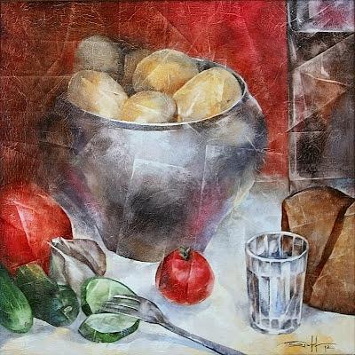 Dinner on the Red Painting by Michael Solovyev - Fine Art America