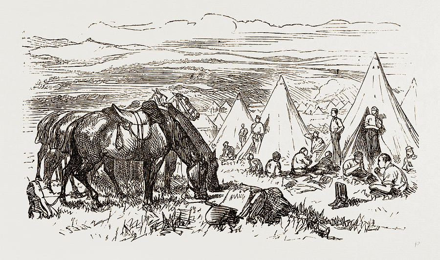 Dinner-time In The Camp Of The Royal Artillery Drawing by Litz ...